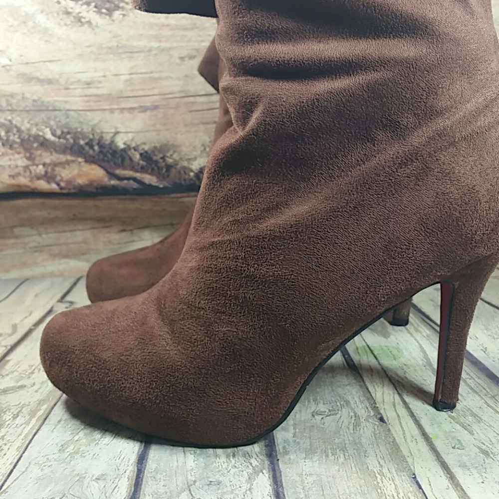 Fahrenheit Brown Suede Thigh High Boots Sz 10